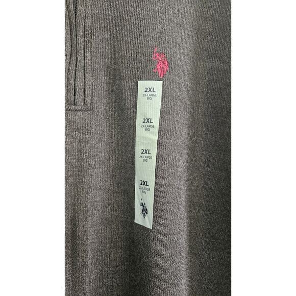 U.S. Polo Association NWT 1/4 Zip Mock Neck Mens BKHT Pullover SZ 2X Big/Tall - Picture 5 of 5